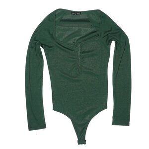 Honey Punch Green Long Sleeve Bodysuit M